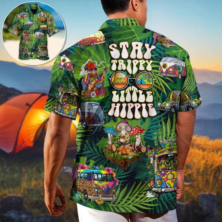 Hippie Aloha Hawaiian Shirt - Camping Funny Hippie Stay Trippy Little Hippie Tropical Hawaiian Shirt For Summer - Perfect Gift For Friend, Family - Image 4