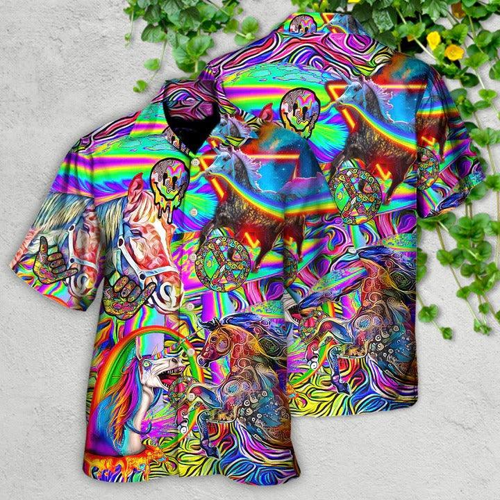 Hippie Aloha Hawaiian Shirt - Hippie Horse Run For You Hawaiian Shirt For Summer - Perfect Gift For Friend, Family - Image 2