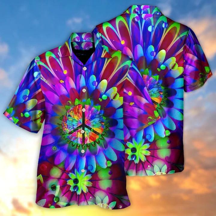 Hippie Aloha Hawaiian Shirt - Hippie Love Is In The Air Flowers In My Hair Hawaiian Shirt For Summer - Perfect Gift For Friend, Family - Image 2