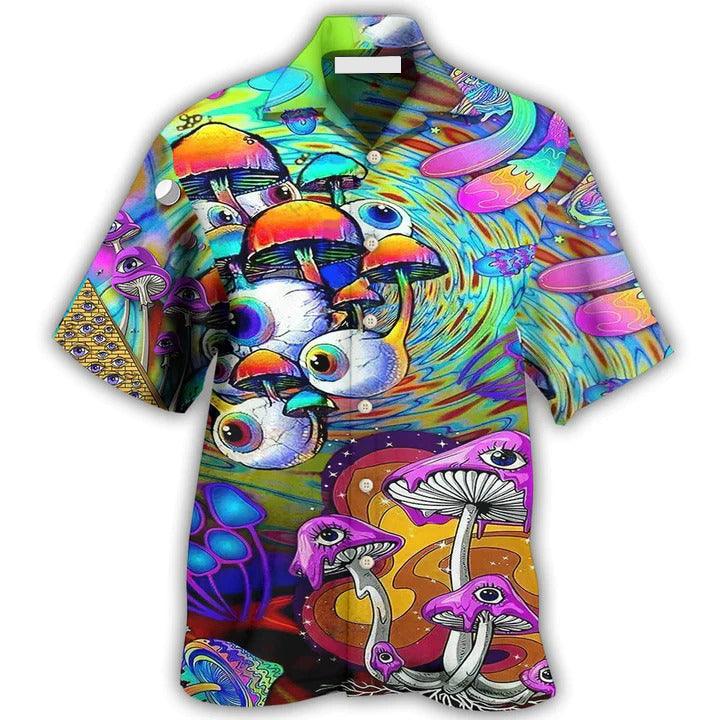 Hippie Aloha Hawaiian Shirt - Hippie Mushroom Eyes Color Style Hawaiian Shirt For Summer - Perfect Gift For Friend, Family - Image 2