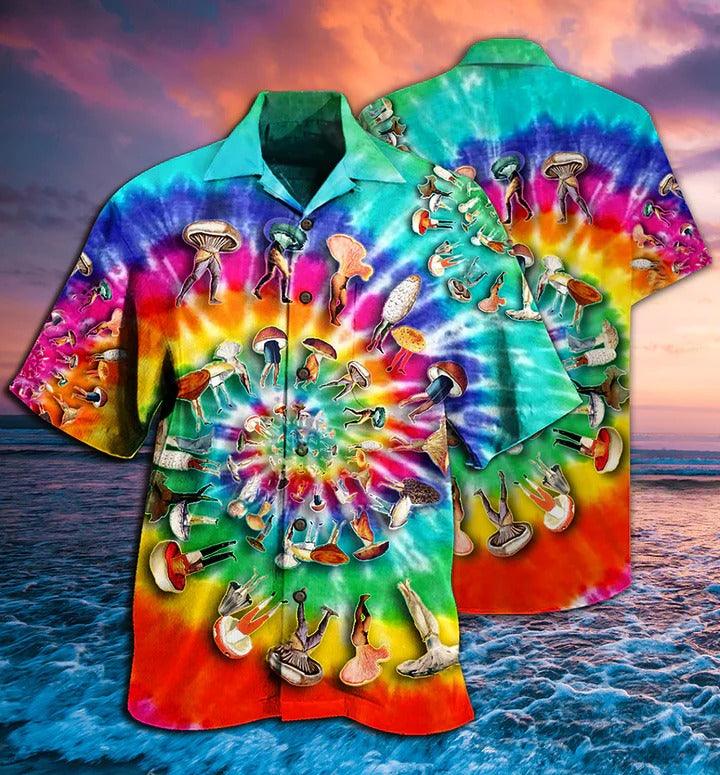 Hippie Aloha Hawaiian Shirt - Hippie Mushroom Peace Life A Little Hippie Hawaiian Shirt For Summer - Perfect Gift For Friend, Family