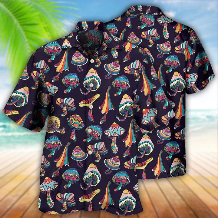 Hippie Aloha Hawaiian Shirt - Hippie Mushroom Peace Love Life Style Hawaiian Shirt For Summer - Perfect Gift For Friend, Family