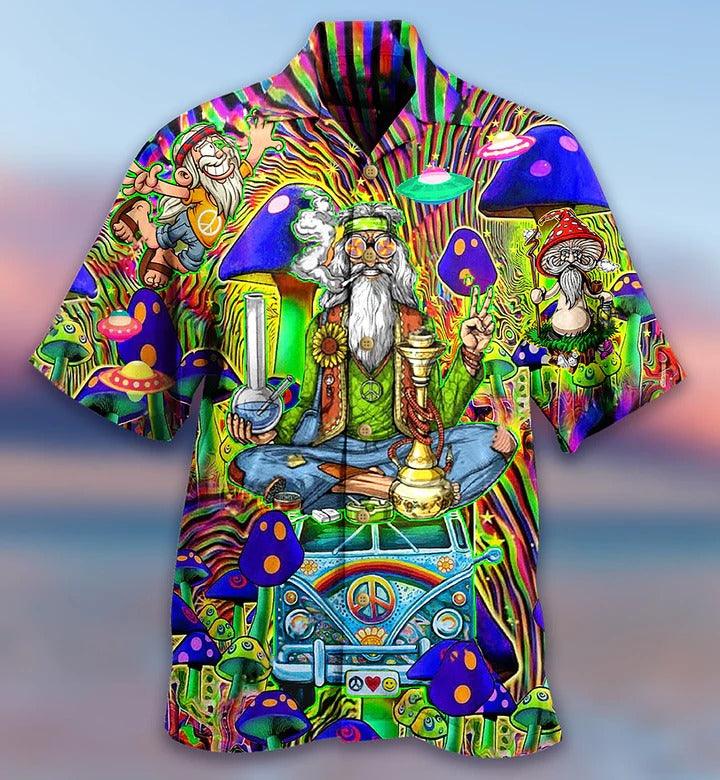 Hippie Aloha Hawaiian Shirt - Hippie Mushroom Peace The Colorful Of Life Hawaiian Shirt For Summer - Perfect Gift For Friend, Family - Image 3