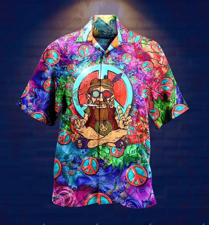 Hippie Aloha Hawaiian Shirt - Hippie Peace Life Funny Hawaiian Shirt For Summer - Perfect Gift For Friend, Family - Image 2