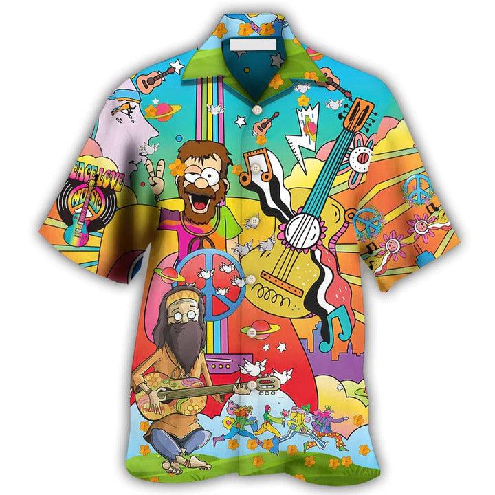 Hippie Aloha Hawaiian Shirt - Hippie Peace Life Funny Style Hawaiian Shirt For Summer - Perfect Gift For Friend, Family - Image 2