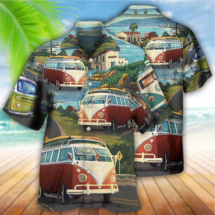 Hippie Aloha Hawaiian Shirt - Hippie Van Life Style Love Beach Hawaiian Shirt For Summer - Perfect Gift For Friend, Family