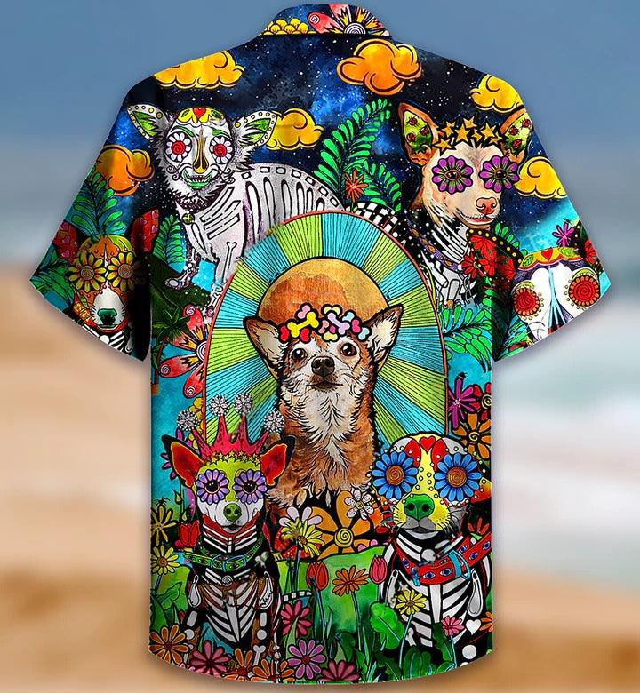 Hippie Chihuahua Aloha Hawaii Shirt - All You Need Is Love And A Chihuahua Hawaiian Shirt For Summer - Perfect Gift For Dog Lovers, Friend, Family - Image 2