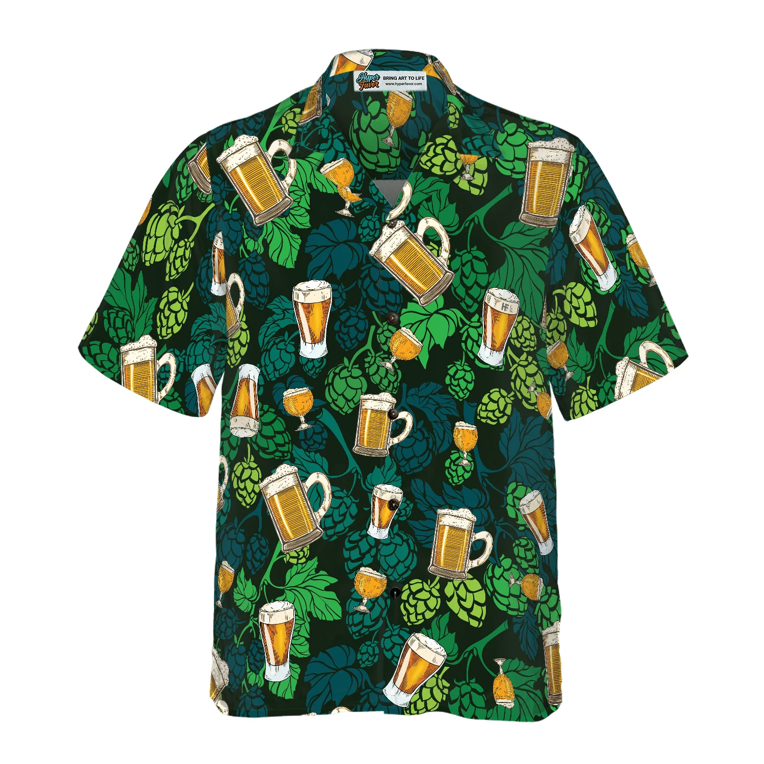 Hop Cones Beer Glass Hawaiian Shirt, Colorful Summer Aloha Shirt For Men Women, Perfect Gift For Friend, Family, Husband, Wife - Image 2