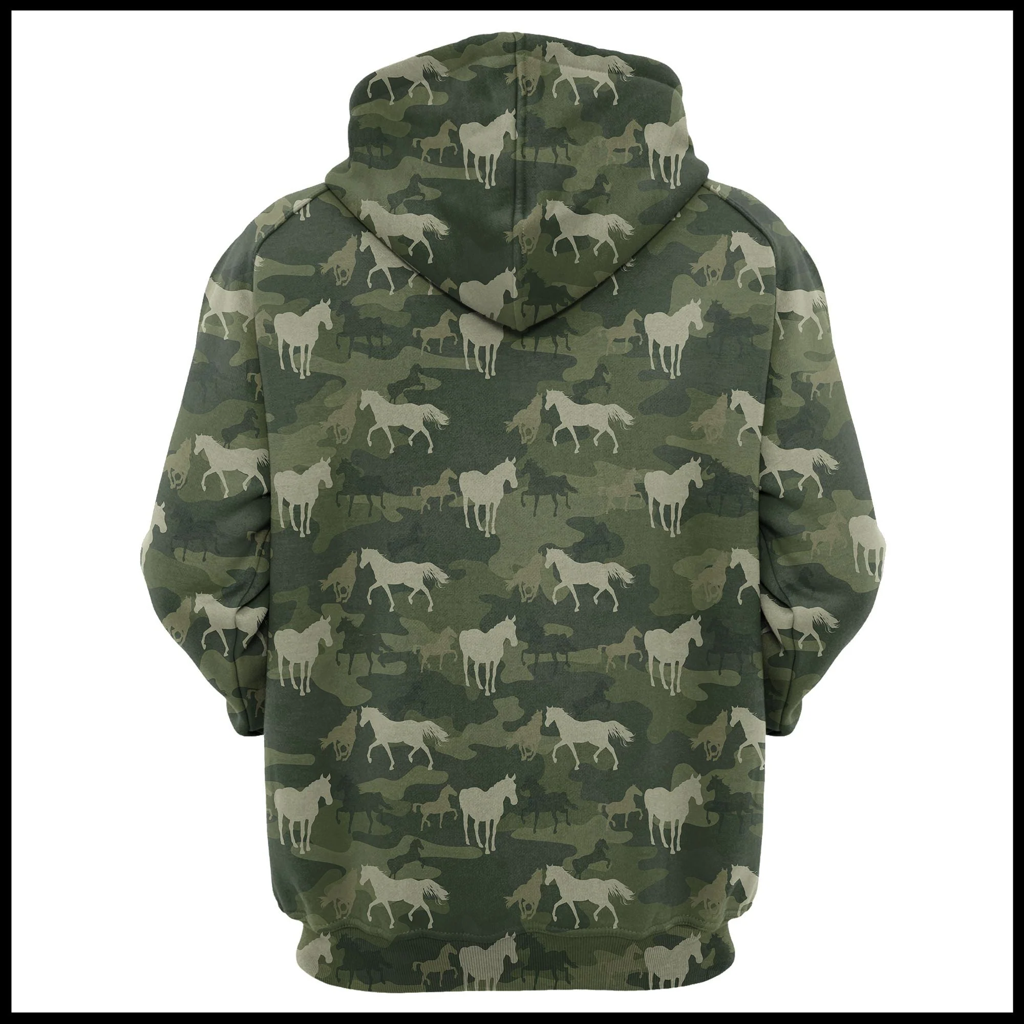 Horse Camo Pattern Pullover Premium Hoodie, Perfect Outfit For Men And Women On Christmas New Year Autumn Winter - Image 2