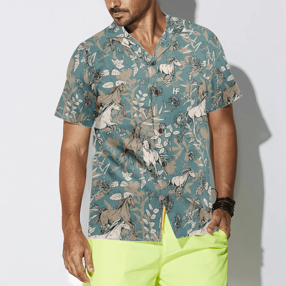 Horse Hawaiian Shirt, Beautiful Horse Aloha Shirt For Men - Perfect Gift For Horse Lovers, Husband, Boyfriend, Friend, Family - Image 4