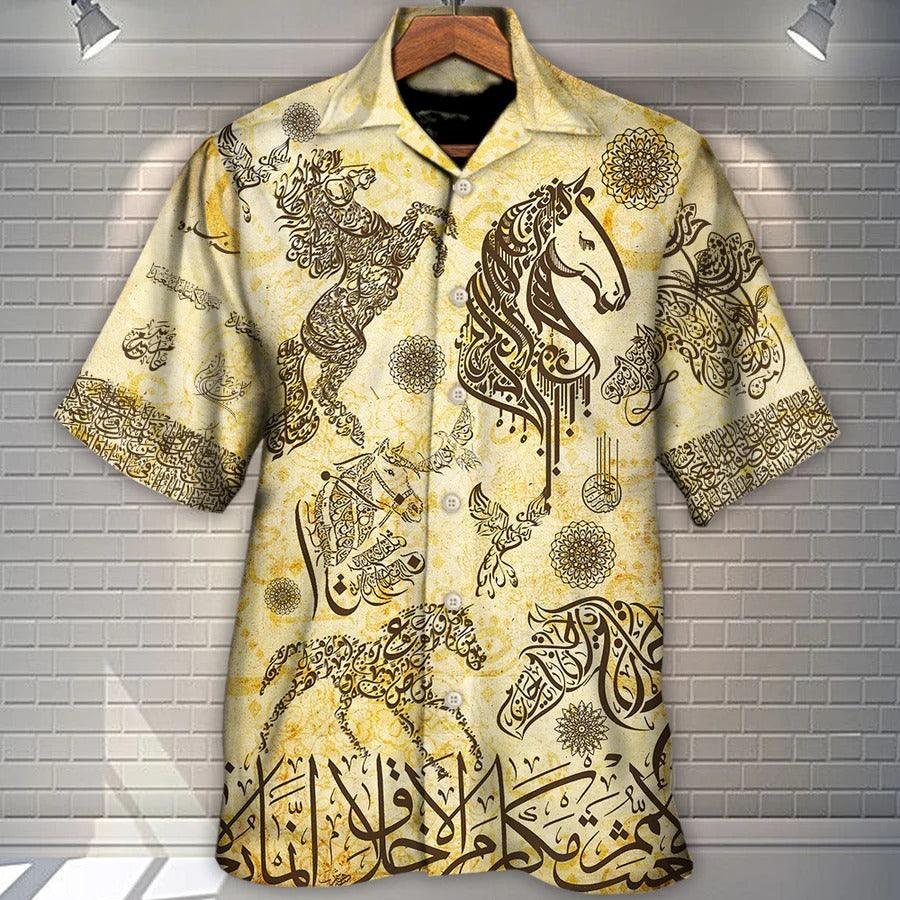 Horse Hawaiian Shirt For Summer - Horse Fantastic Arabian Horses By Arabic Hawaiian Shirt - Perfect Gift For Men, Horse Lovers