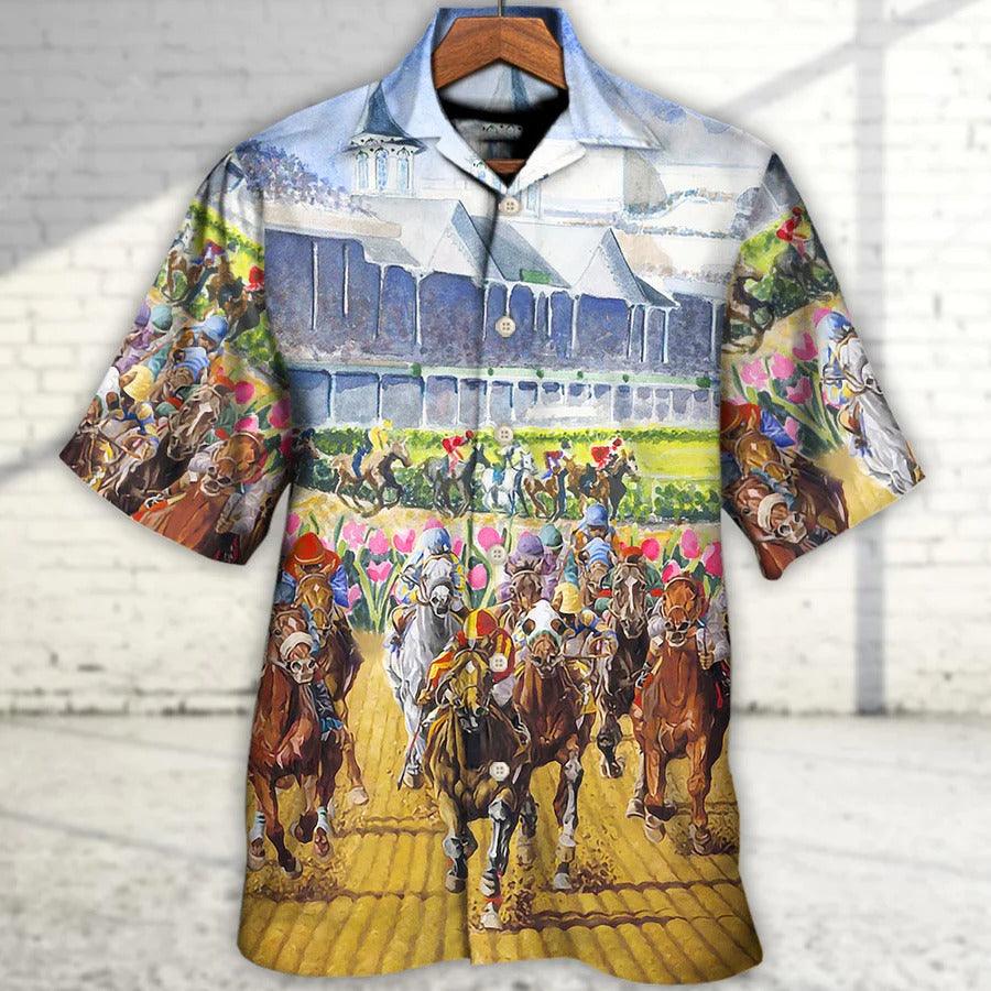 Horse Hawaiian Shirt For Summer - Horseback Riding Eat Sleep Horse Again Hawaiian Shirt - Perfect Gift For Men, Horse Racing Lovers - Image 3