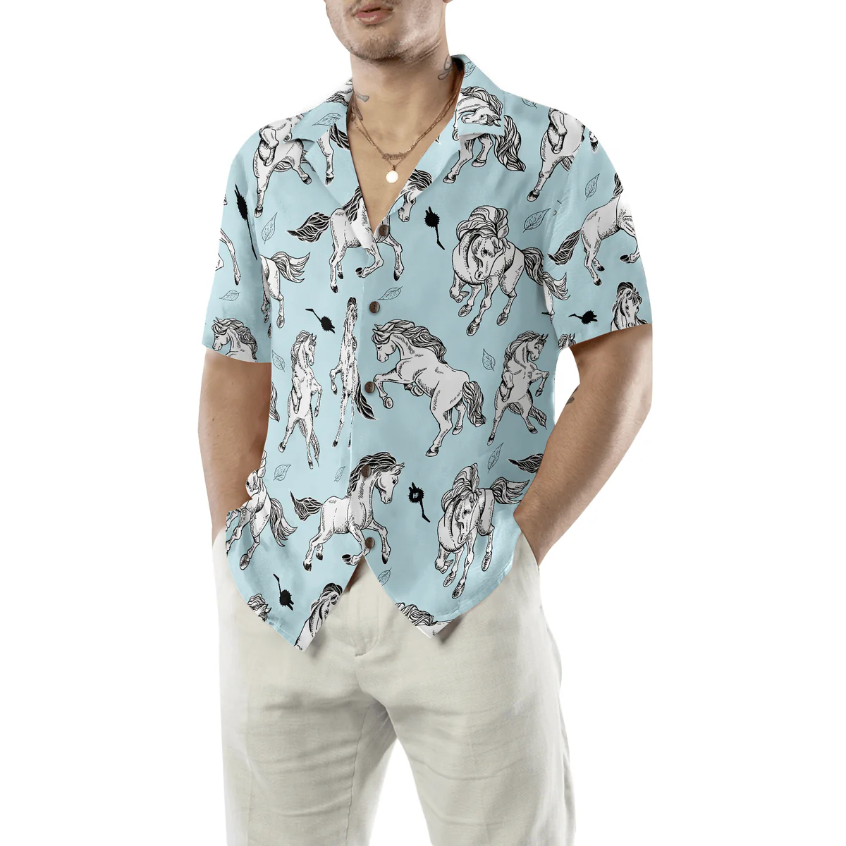 Horse Hawaiian Shirt, Horse Seamless Pattern Aloha Shirt For Men - Perfect Gift For Horse Lovers, Husband, Boyfriend, Friend, Family - Image 4