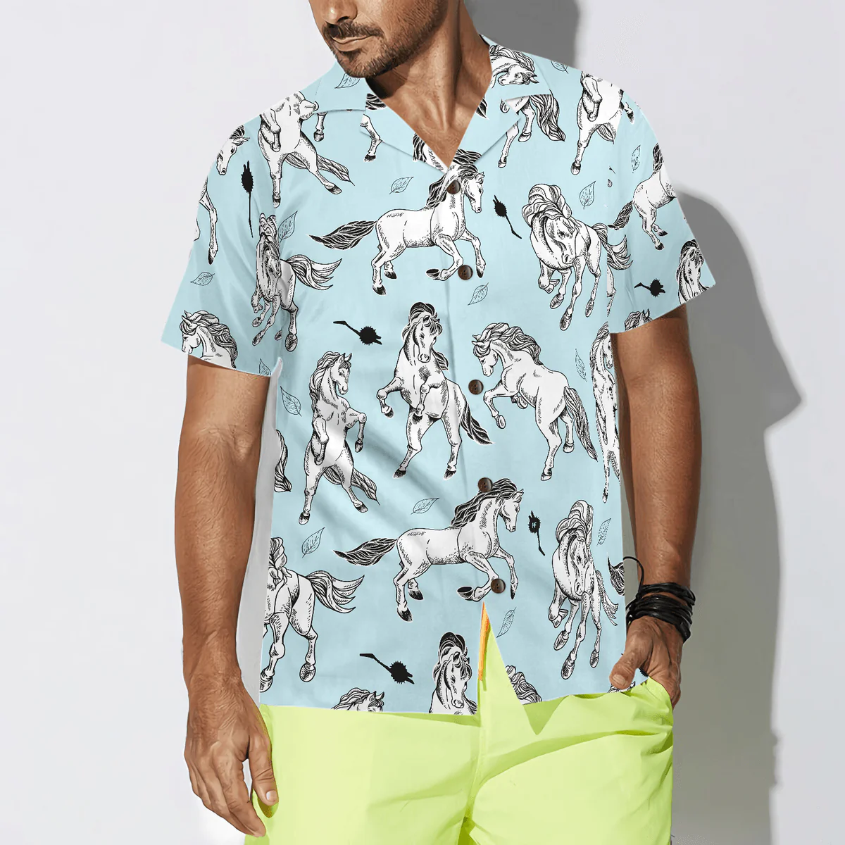 Horse Hawaiian Shirt, Horse Seamless Pattern Aloha Shirt For Men - Perfect Gift For Horse Lovers, Husband, Boyfriend, Friend, Family - Image 5
