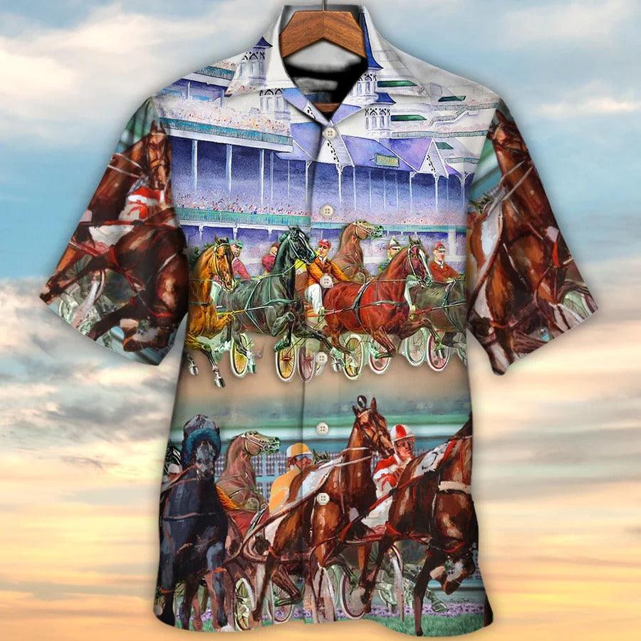 Horse Hawaiian Shirts For Summer - Harness Racing Horse Hawaiian Shirt - Perfect Gift For Men, Horse Lovers, Horse Racing Lover - Image 2