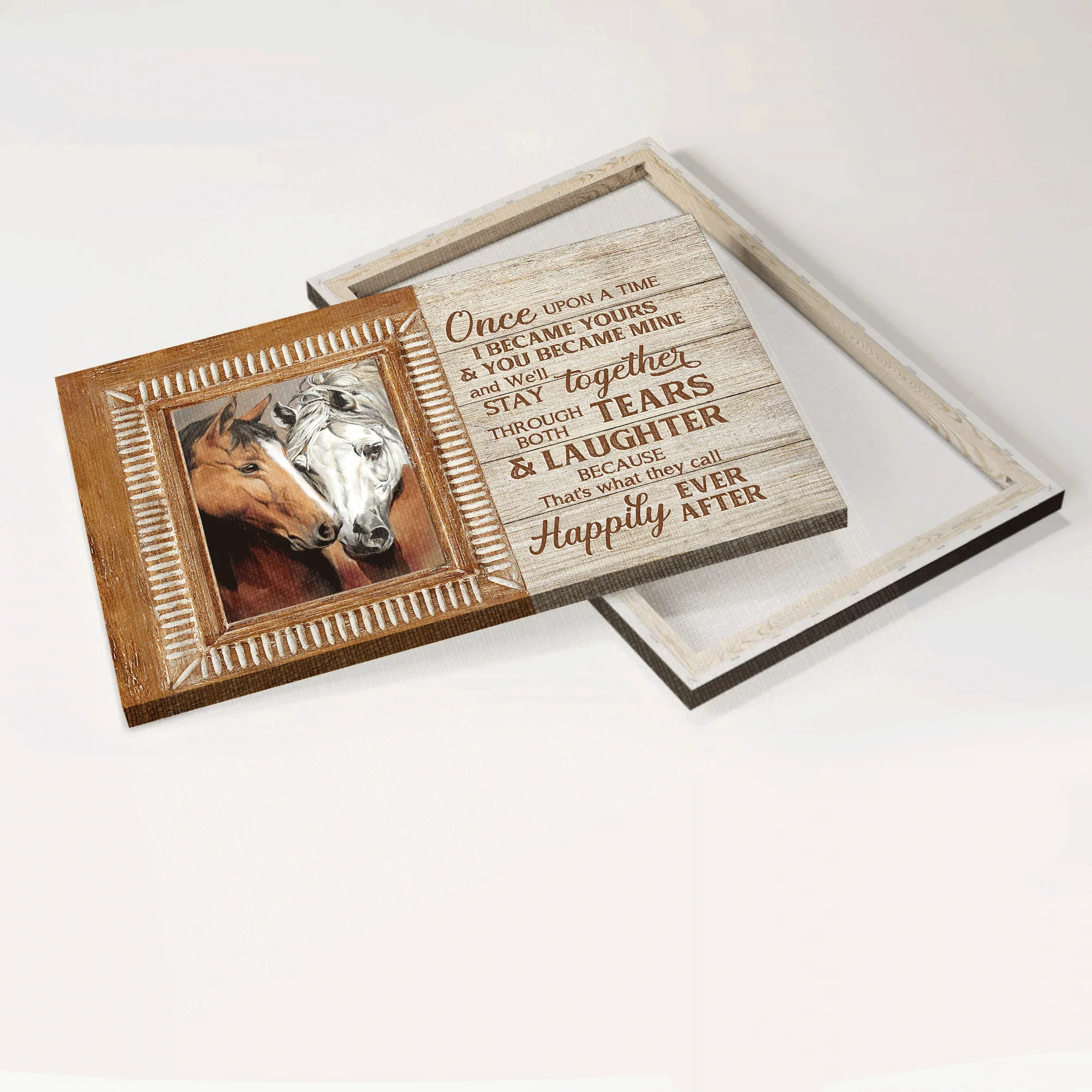 Horse Premium Wrapped Landscape Canvas - Beautiful Horse, Brown Window, Once Upon A Time - Perfect Gift For Members Family, Horse Lovers - Image 5
