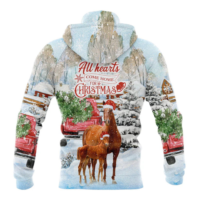Horse Pullover Premium Hoodie All Hearts Come Home, Perfect Outfit For Men And Women On Christmas New Year Autumn Winter - Image 2