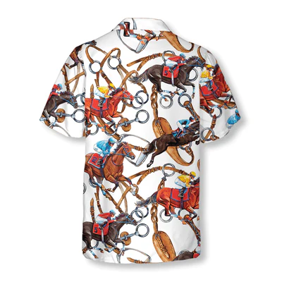 Horse Racing Hawaiian Shirt, Horse Aloha Shirt For Men - Perfect Gift For Horse Lovers, Husband, Boyfriend, Friend, Family - Image 3
