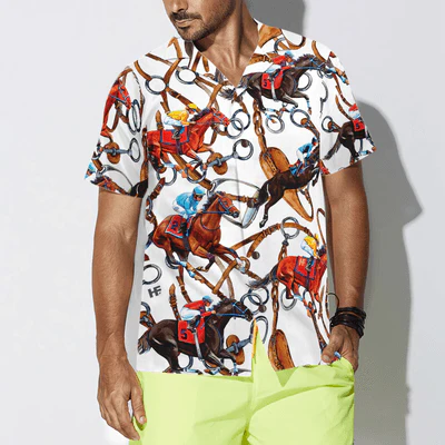 Horse Racing Hawaiian Shirt, Horse Aloha Shirt For Men - Perfect Gift For Horse Lovers, Husband, Boyfriend, Friend, Family - Image 4