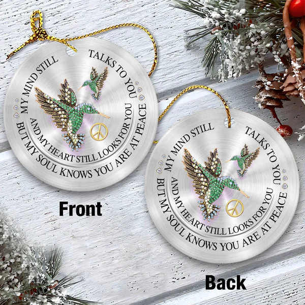 Hummingbird Ceramic Christmas Ornament - My Mind Still Talks To You Ceramic Ornament, Gift For Christmas, Holiday Decor - Image 4