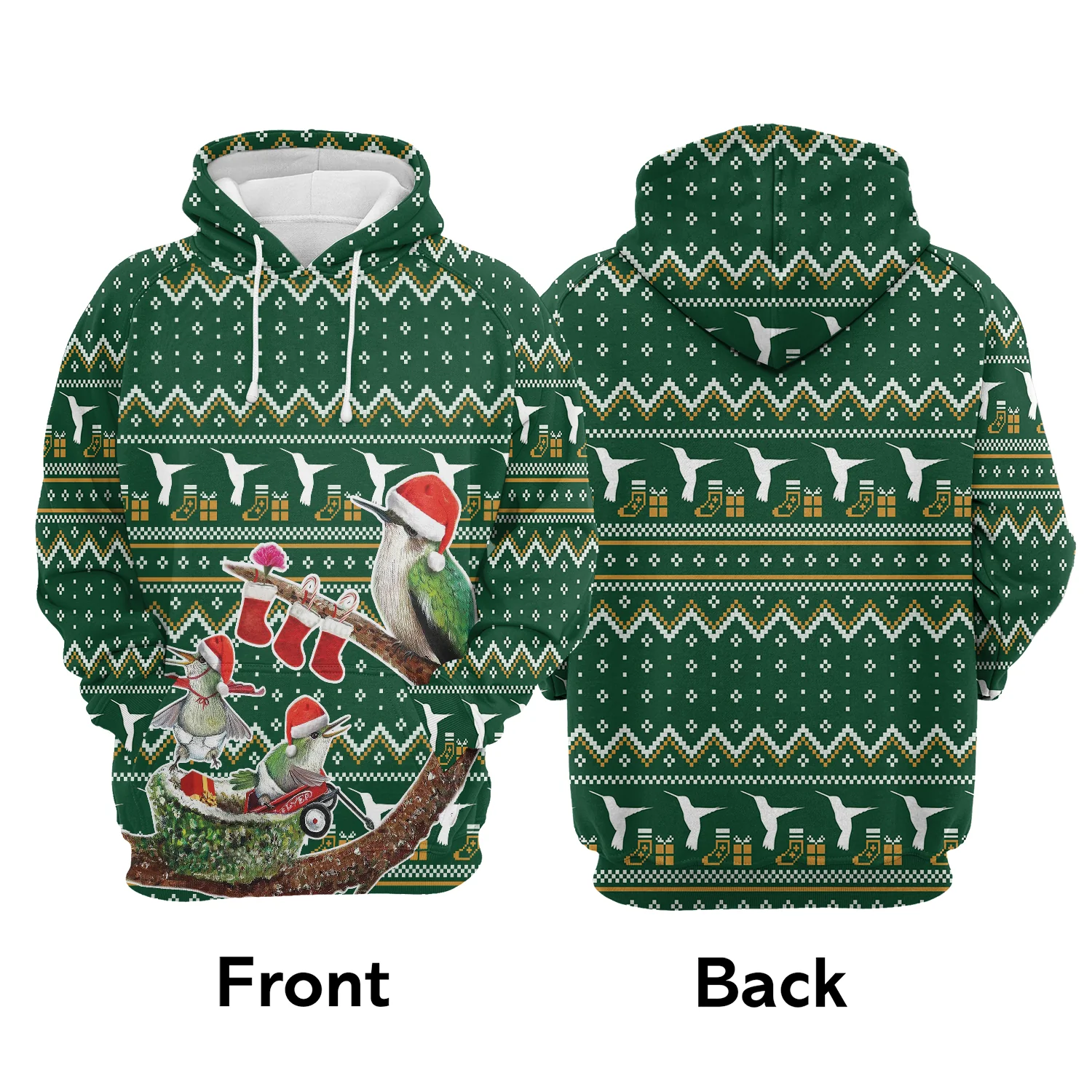 Hummingbird Family Christmas Pullover Premium Hoodie, Perfect Outfit For Men And Women On Christmas New Year Autumn Winter - Image 2