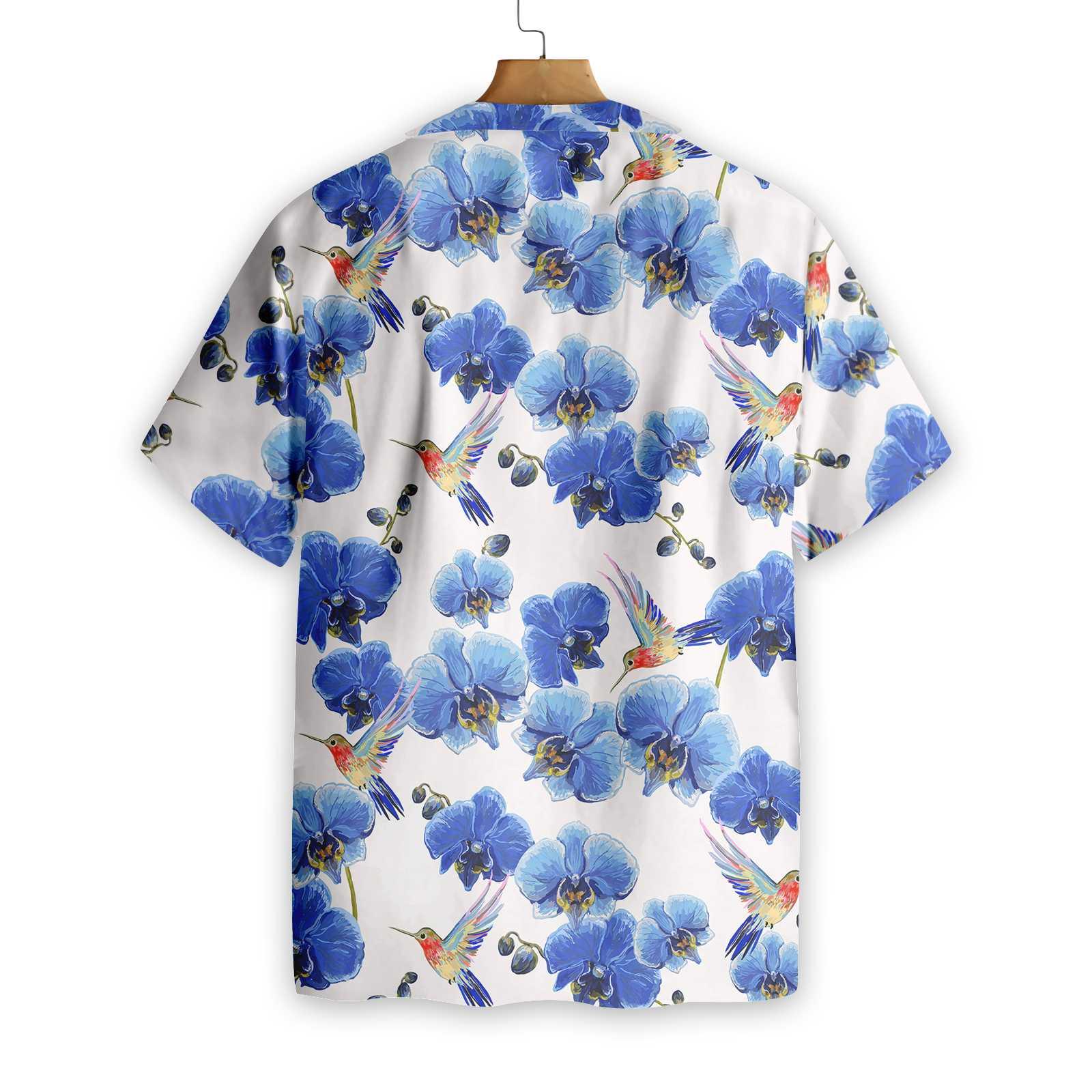 Hummingbird Hawaiian Shirts, Colorful Summer, Purple Flowers Aloha Shirts For Summer - Perfect Gift For Hummingbird Lovers, Friends, Family - Image 2