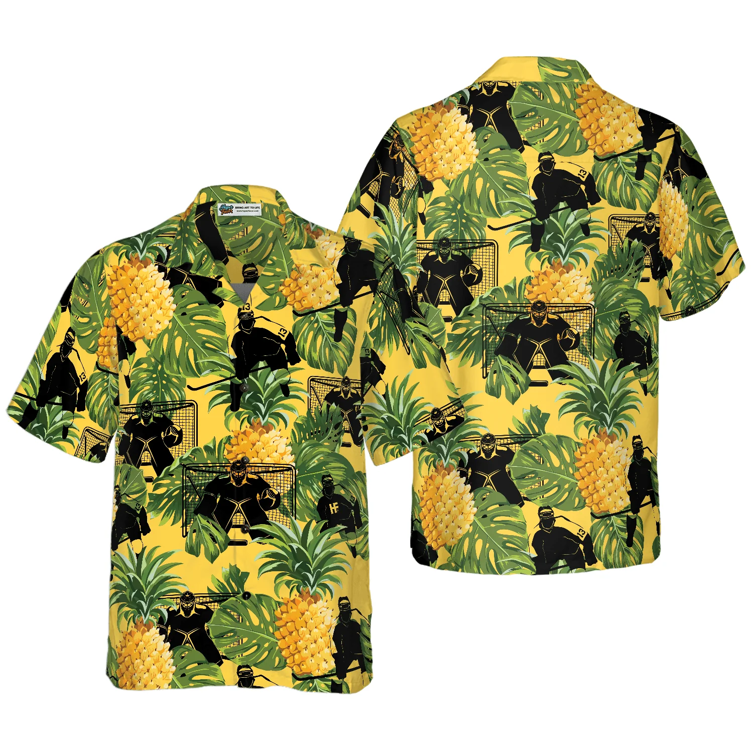 Ice Hockey Tropical Aloha Hawaiian Shirt For Summer, Colorful Hawaiian Shirt Outfit For Men Women, Gift For Friend, Team, Family, Hockey Lovers