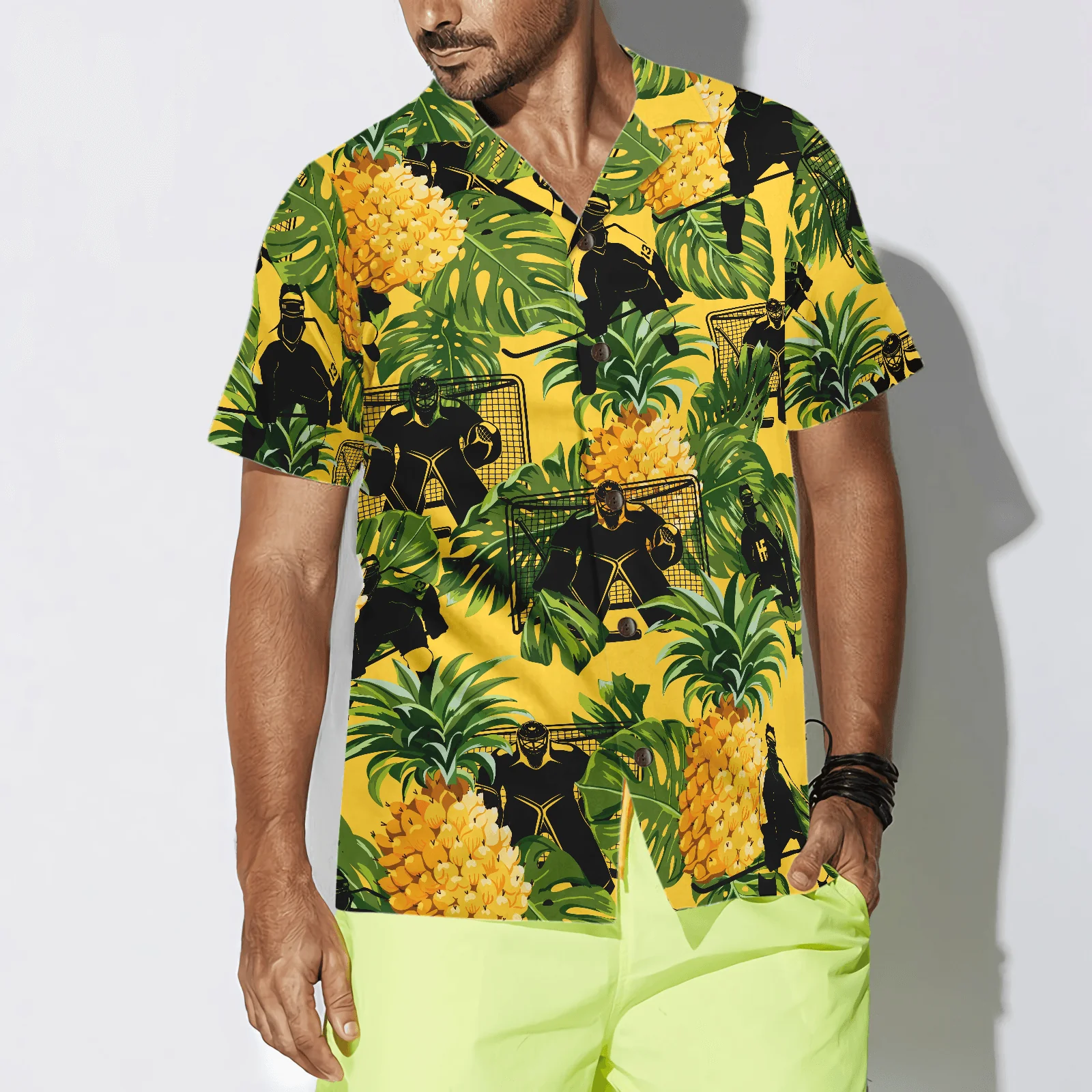 Ice Hockey Tropical Aloha Hawaiian Shirt For Summer, Colorful Hawaiian Shirt Outfit For Men Women, Gift For Friend, Team, Family, Hockey Lovers - Image 4