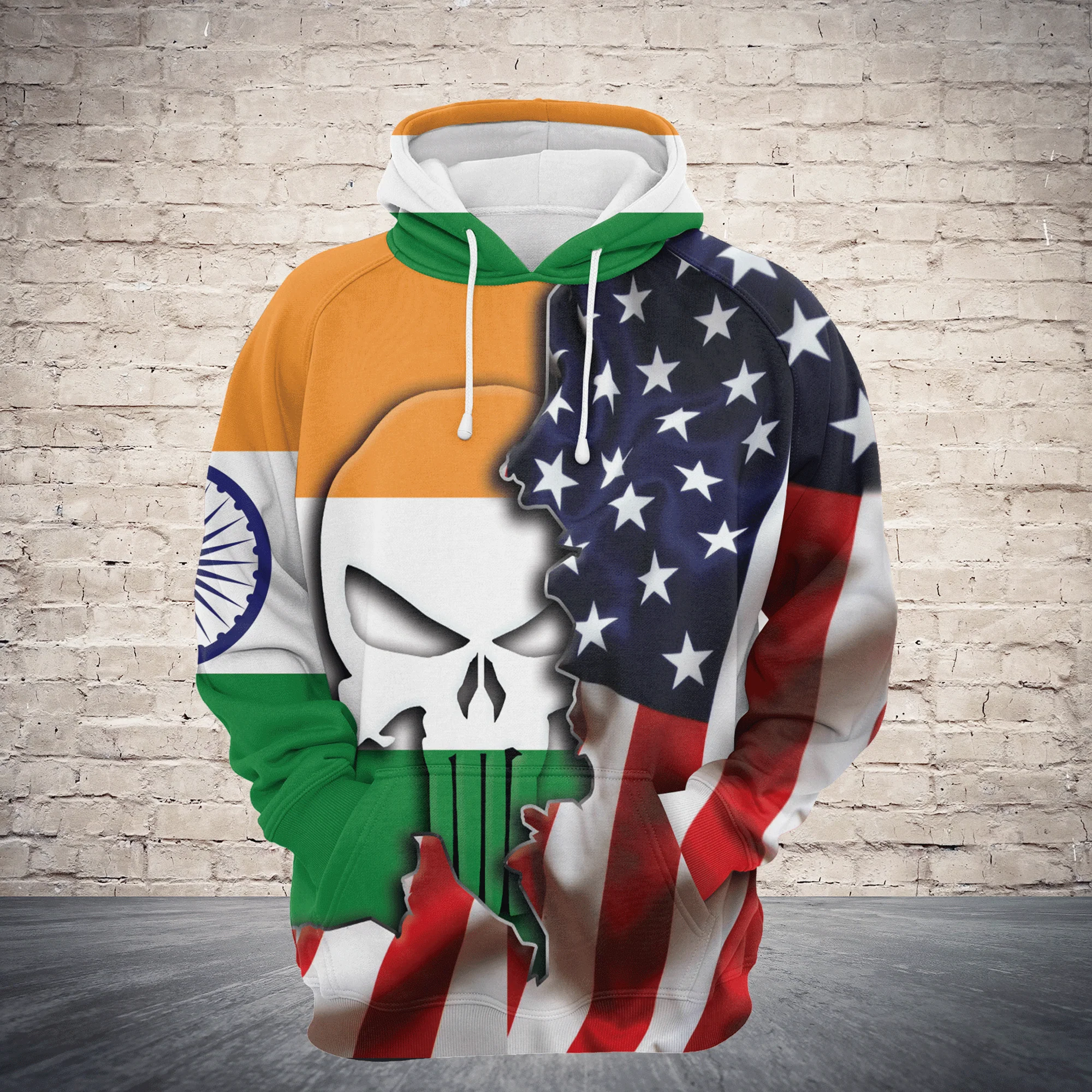 India Proud Skull Pullover Premium Hoodie, Perfect Outfit For Men And Women On Christmas New Year Autumn Winter - Image 2