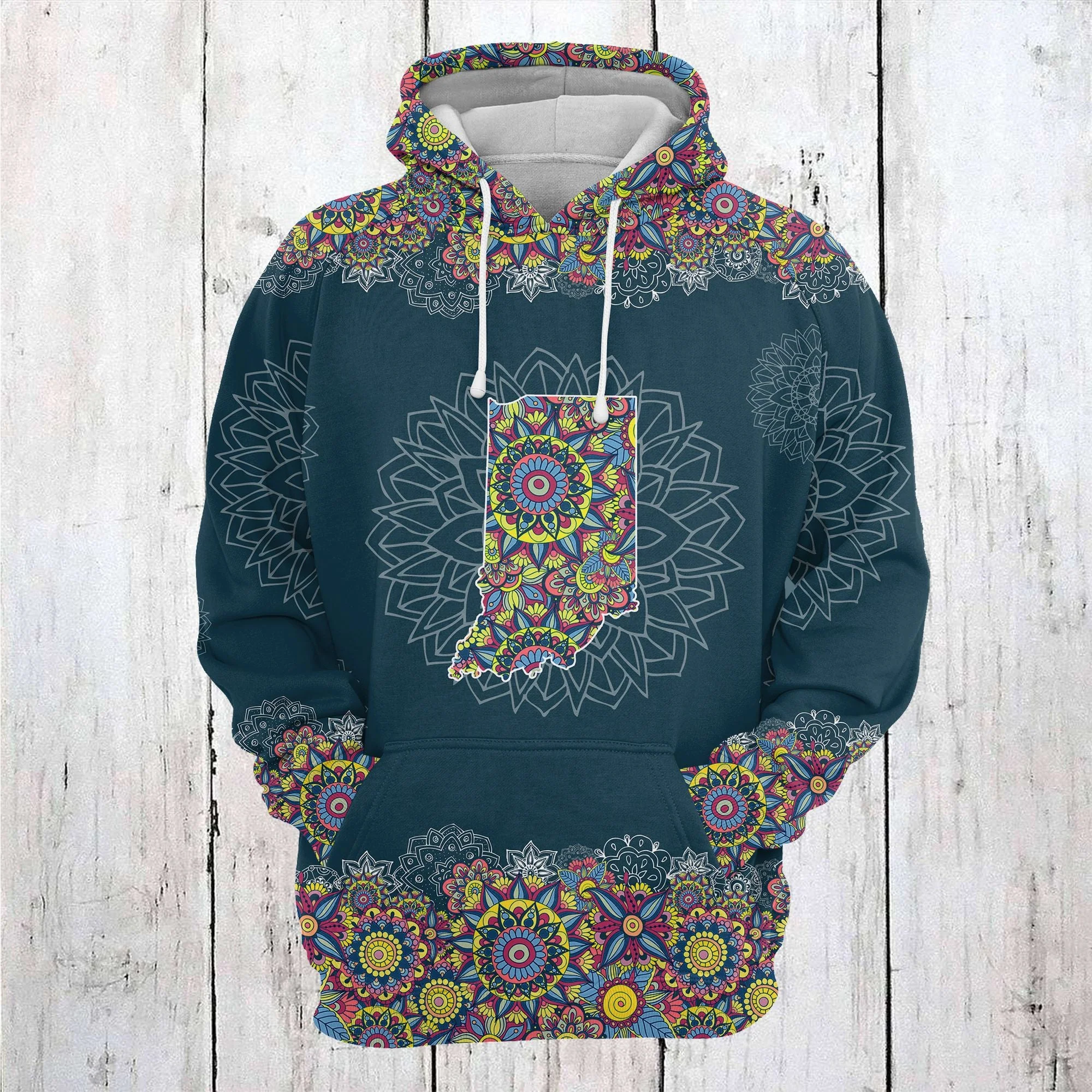 Indiana Mandala Pattern Pullover Premium Hoodie, Perfect Outfit For Men And Women On Christmas New Year Autumn Winter - Image 2