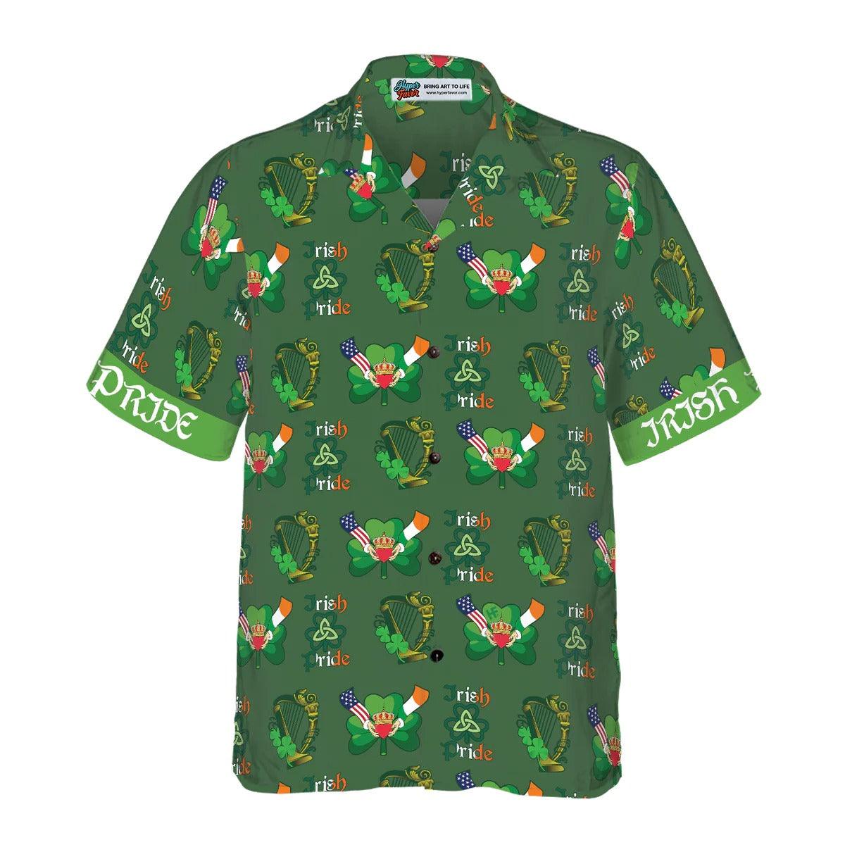 Irish Pride Hawaiian Shirt, US Flag Hawaiian Shirt - Perfect Gift For Lover, Friend, Family