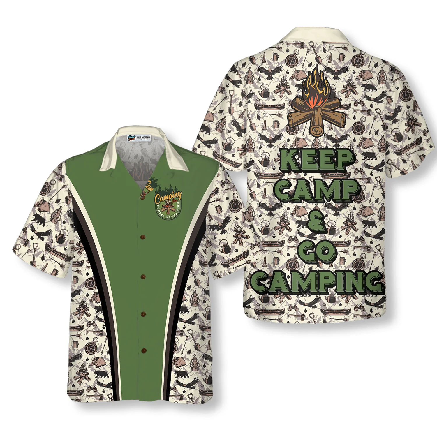 Keep Calm & Go Camping Hawaiian Shirt, Colorful Summer Aloha Shirt For Men Women, Perfect Gift For Friend, Family, Husband, Wife - Image 2