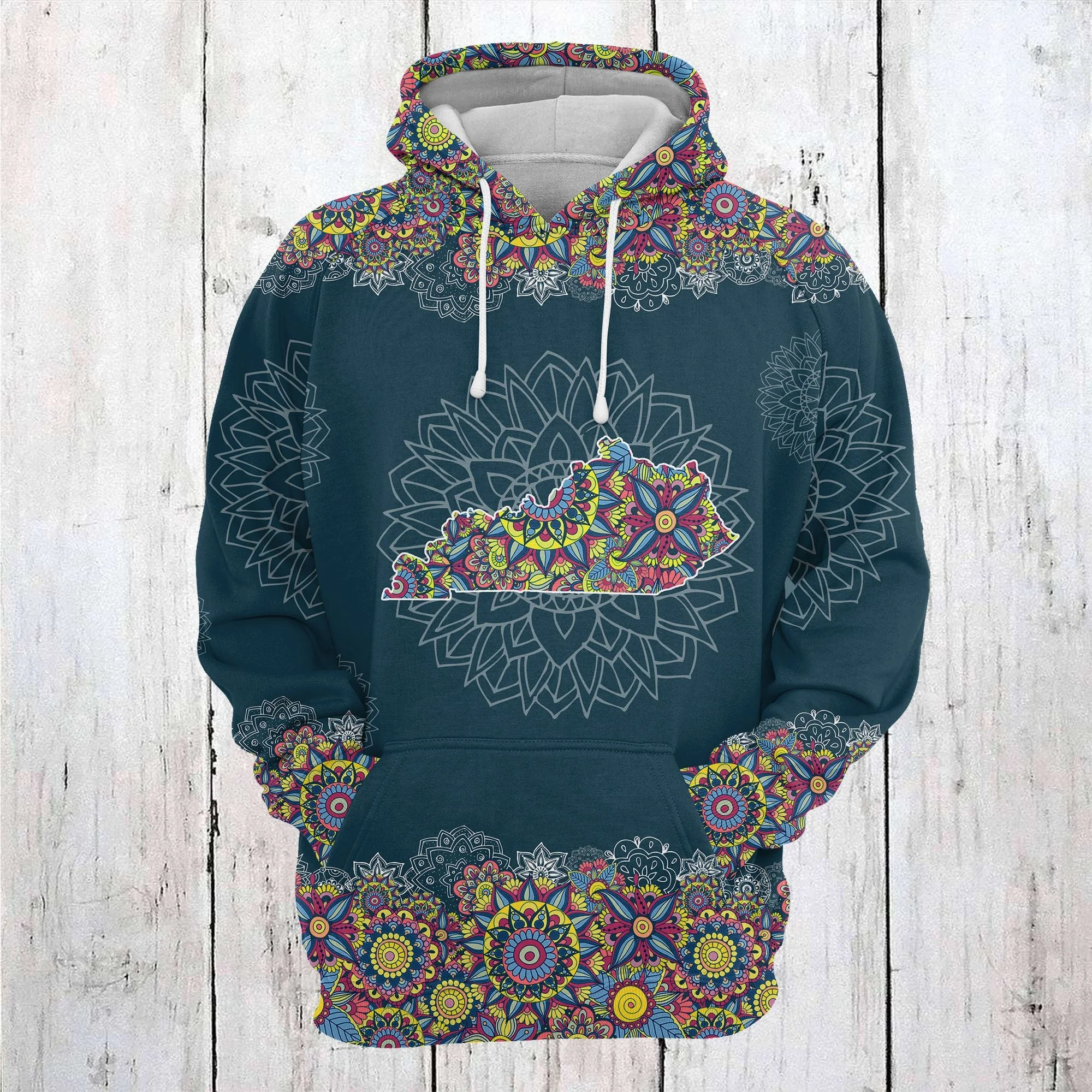 Kentucky Mandala Pattern Pullover Premium Hoodie, Perfect Outfit For Men And Women On Christmas New Year Autumn Winter - Image 2