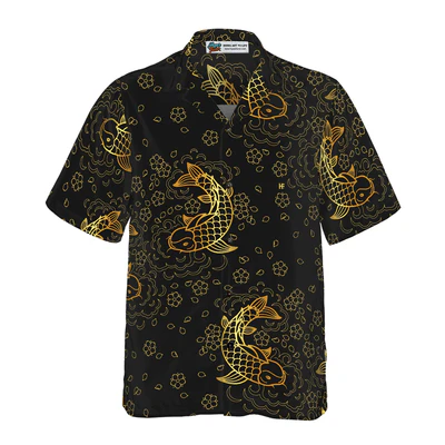 Koi Fish Hawaiian Shirt, Koi Fish Seamless Pattern Aloha Shirt For Men - Perfect Gift For Men, Husband, Boyfriend, Friend, Family - Image 2