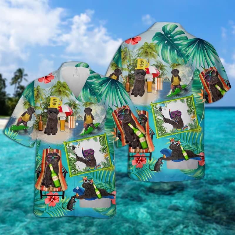 Labradoodle Hawaiian Shirt, Dog Surfing, Tropical Summer Aloha Shirt For Men - Perfect Gift For Labradoodle Lovers, Husband, Boyfriend, Friend, Family