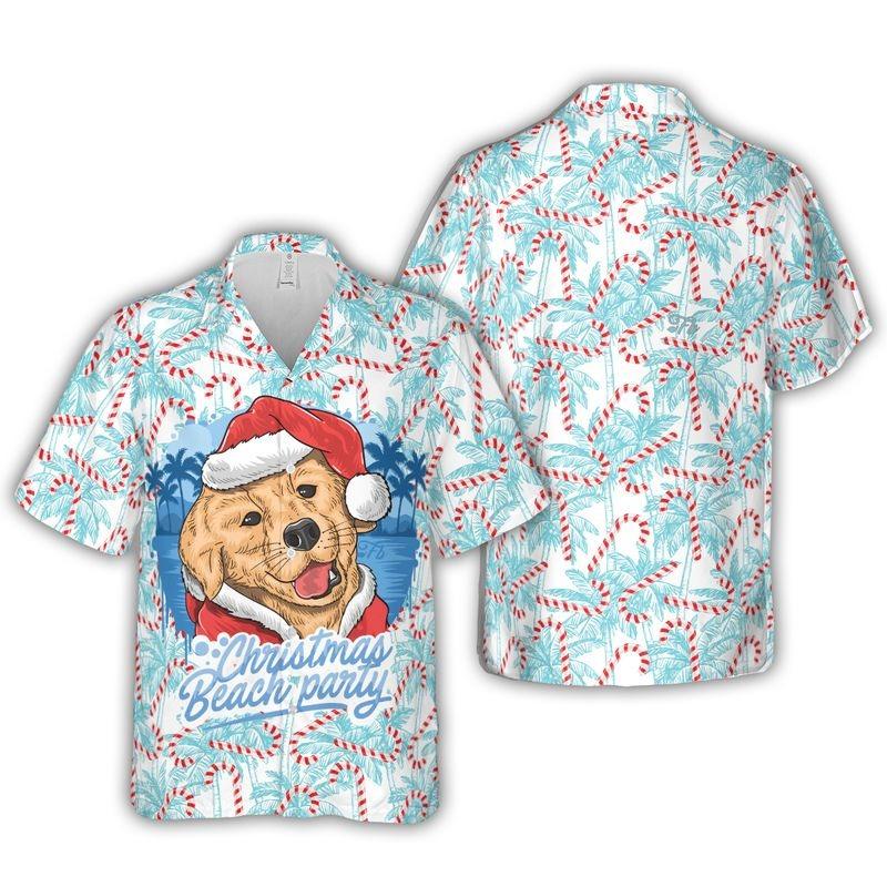 Labrador Aloha Hawaiian Shirt - Labrador Puppy Hawaiian Shirt, Christmas Cane Hawaiian Shirt For Men & Women, Labrador Lover