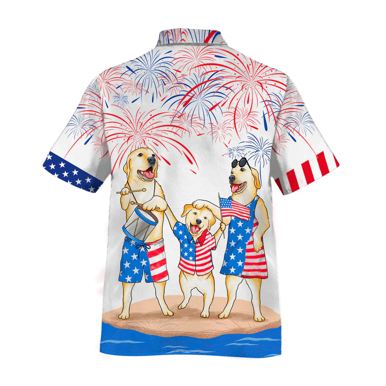 Labrador Retriever Aloha Hawaiian Shirts For Summer, Independence Day 4th Of July American Hawaiian Shirt For Men Women, Patriotic Gift For Dog Lovers - Image 2