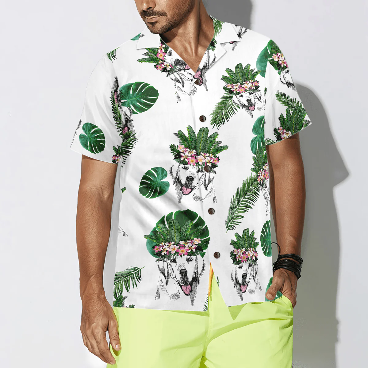 Labrador Retriever Hawaiian Shirt, Labrador Retriever Tropical Summer Aloha Shirt For Men - Perfect Gift For Labrador Retriever Lover, Friend, Family - Image 4