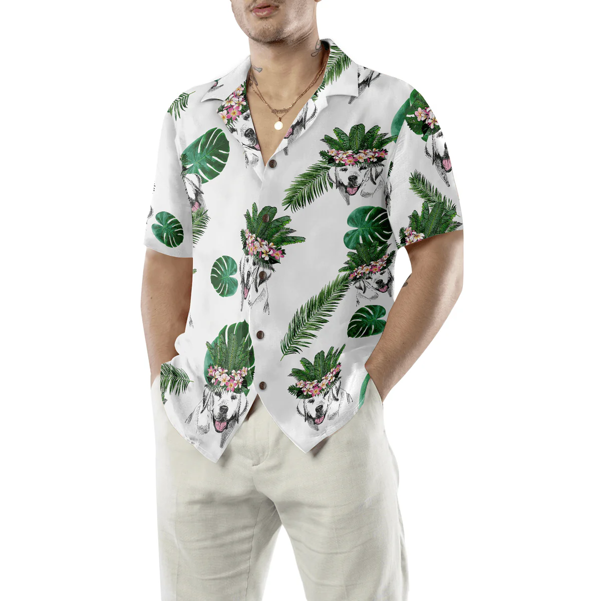 Labrador Retriever Hawaiian Shirt, Labrador Retriever Tropical Summer Aloha Shirt For Men - Perfect Gift For Labrador Retriever Lover, Friend, Family - Image 5