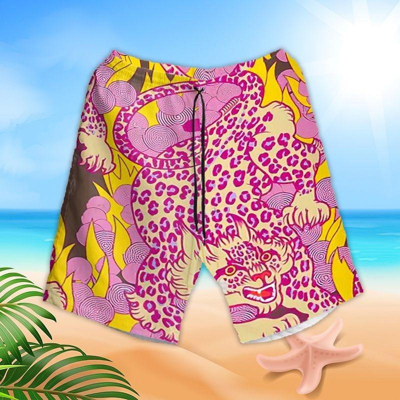Leopard Aloha Hawaiian Shirt - Pink Leopard Pattern On Fire Hawaiian Shirt, Wildlife Animal Hawaiian Shirt For Men & Women, Leopard Lover - Image 2