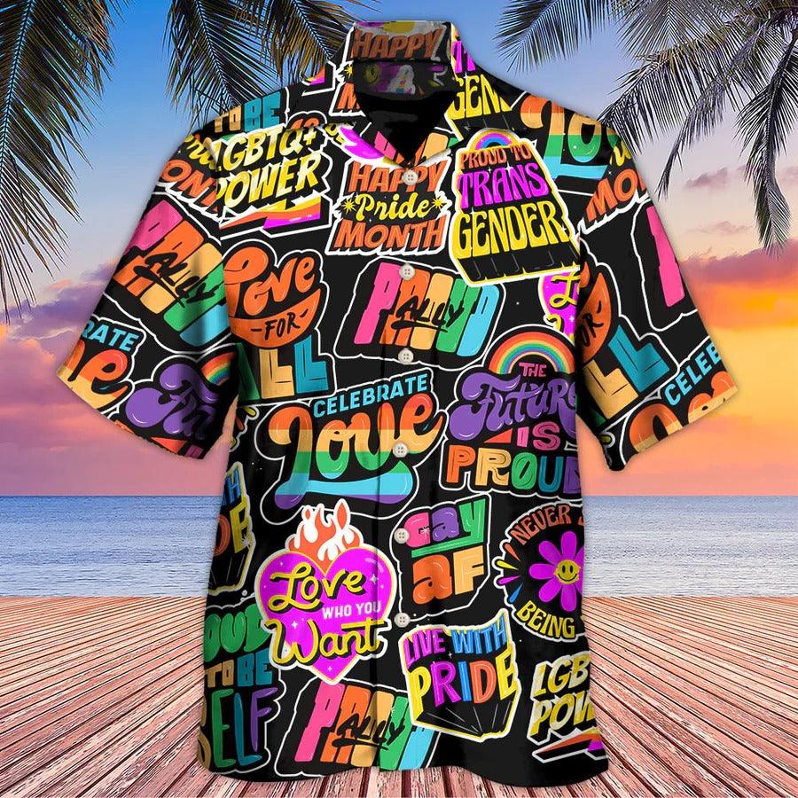 LGBT Aloha Hawaiian Shirt For Summer - LGBT Love Is Love Pride Month Hawaiian Shirt - Rainbow Hawaiian Shirt - Perfect Gift For LGB - Image 2