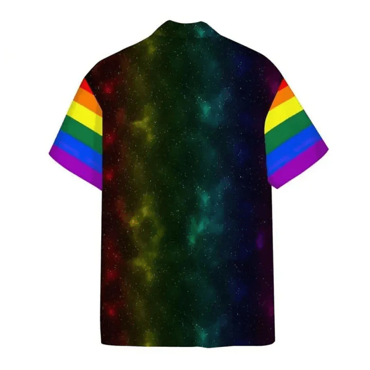 LGBT Aloha Hawaiian Shirts For Summer, Astronaut Colorful LGBT Rainbow Flag Galaxy Hawaiian Shirts, Pride Gift For Gaymer And Lesbian - Image 2