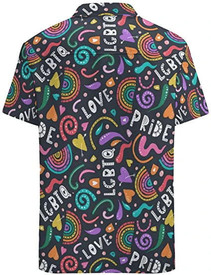 LGBT Aloha Hawaiian Shirts For Summer, Love Heart Rainbow Colorful LGBT Hawaiian Shirts, Pride Gift For Gaymer And Lesbian - Image 2