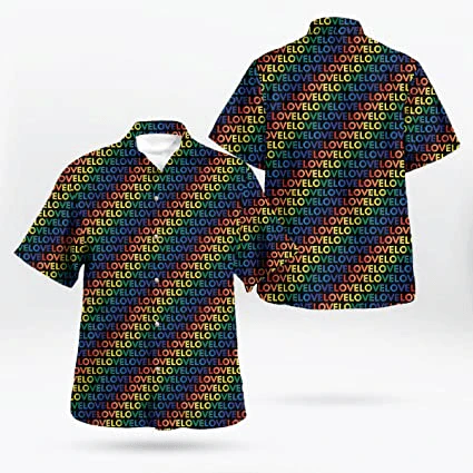 LGBT Aloha Hawaiian Shirts For Summer, Love Pattern Pride Colorful Rainbow LGBT Hawaiian Shirts, Gift For Couple Gaymer And Lesbian - Love Is Love - Image 2
