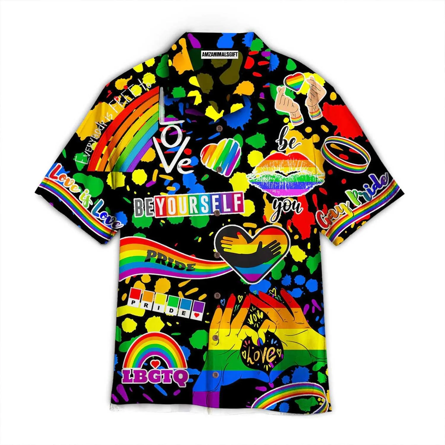 LGBT Aloha Hawaiian Shirts For Summer, Symbols Pride Month LGBT Aloha Hawaiian Shirts For Men Women, Perfect Gift For Friend, Family, Team