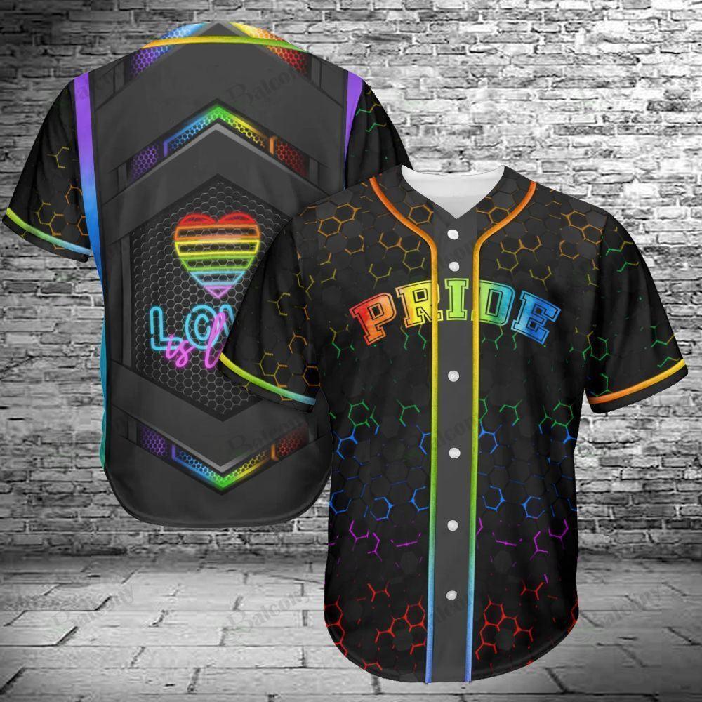 LGBT Baseball Jersey, Pride Heart Colorful Of LGBT Baseball Jersey, Gift For Gaymer And Lesbian - Love Is Love