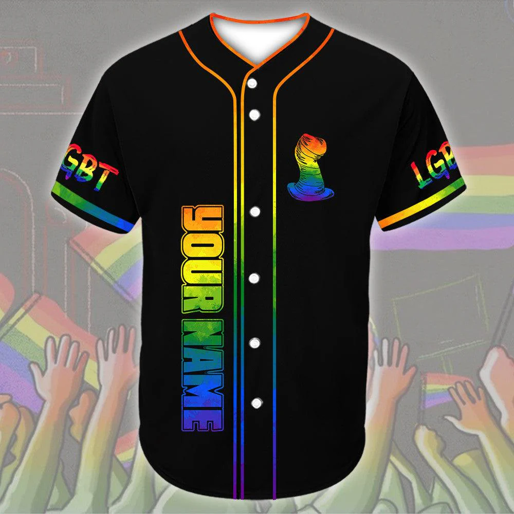 LGBT Custom Name Baseball Jersey, Support LGBT Everywhere, Personalized Pride Colorful Of LGBT Baseball Jersey, Gift For Gaymer And Lesbian - Image 2
