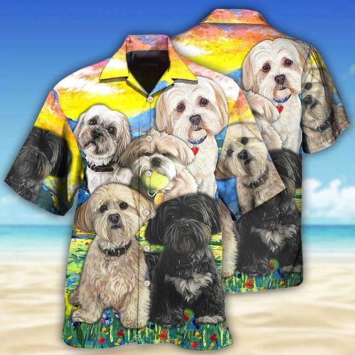 Lhasa Apso Aloha Hawaii Shirt - Art Dog Lovely Hawaiian Shirt For Summer - Perfect Gift For Dog Lovers, Friend, Family