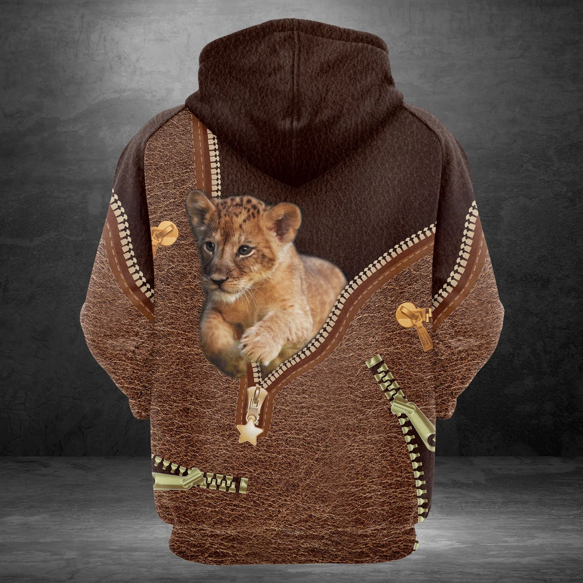 Lion Leathe Pullover Premium Hoodie, Perfect Outfit For Men And Women On Christmas New Year Autumn Winter - Image 2