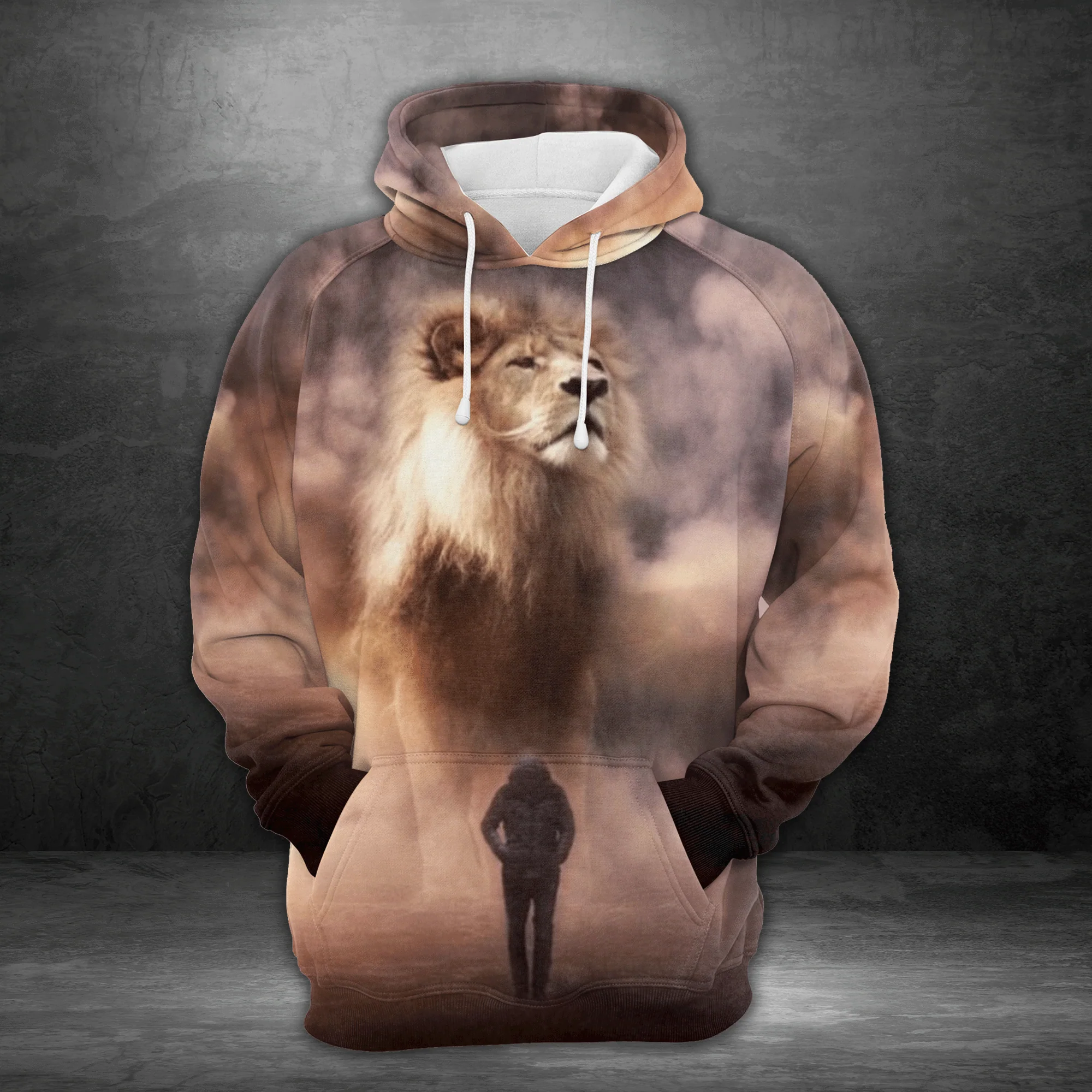 Lion & Man Pullover Premium Hoodie, Perfect Outfit For Men And Women On Christmas New Year Autumn Winter